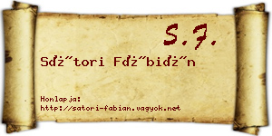 Sátori Fábián névjegykártya